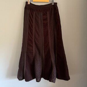 Y2K Chocolate Patchwork Maxi Skirt